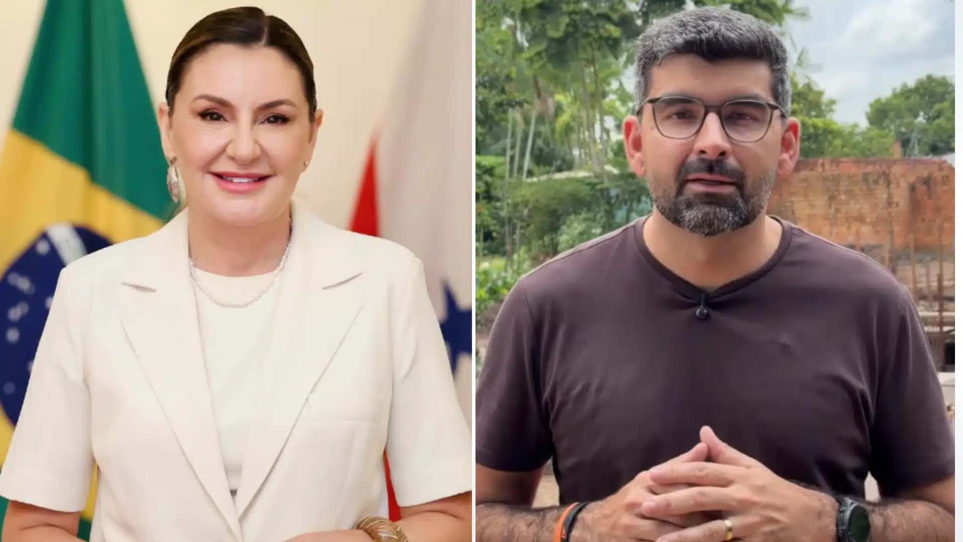 A governadora do Pará, Hana Ghassan (MDB) e o ex-prefeito de Ananindeua, Dr. Daniel Santos (PSB)