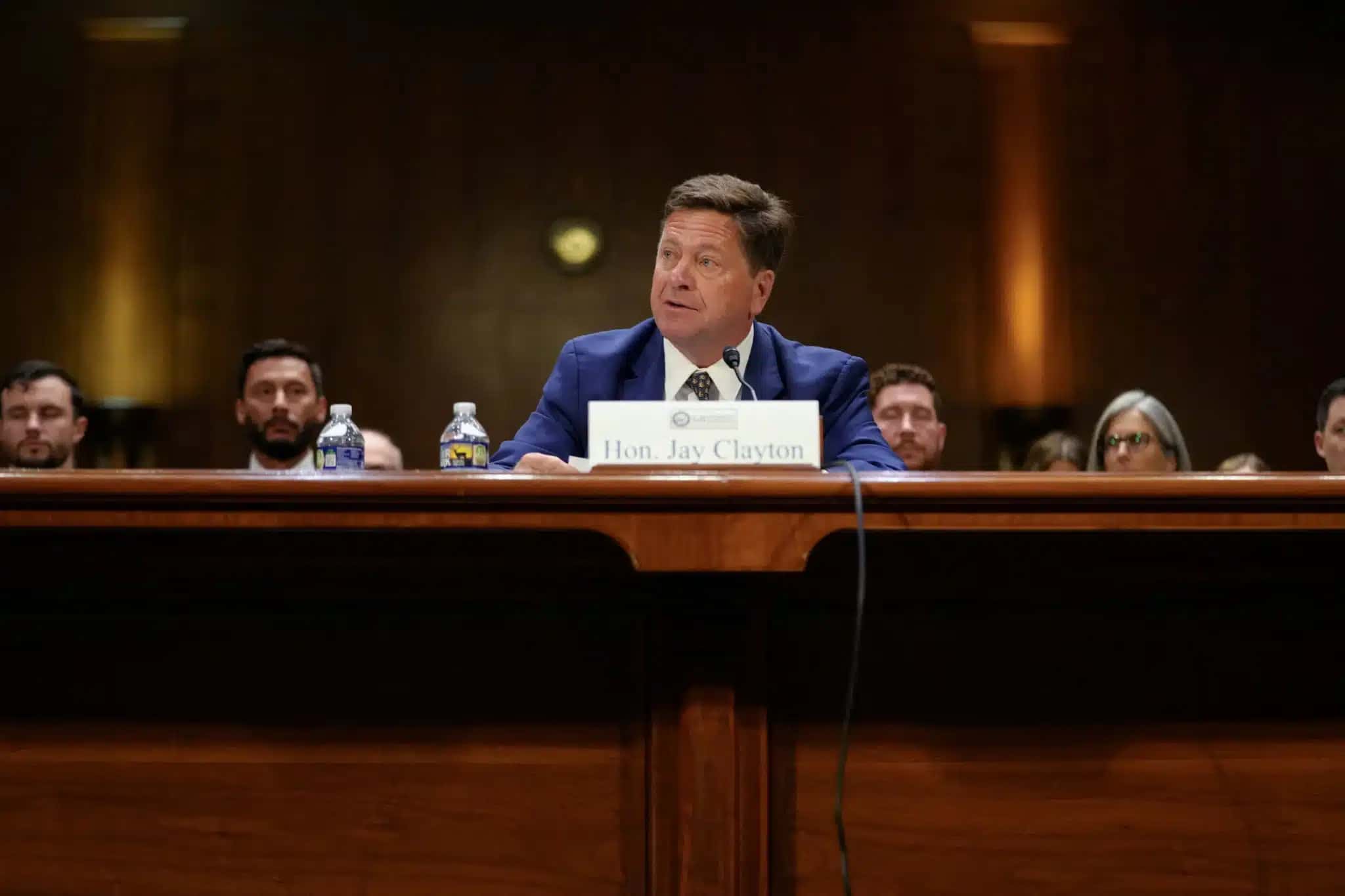 Jay Clayton presta depoimento durante uma audiência de confirmação no Senado 15 de julho de 2026 REUTERS/Nathan Howard