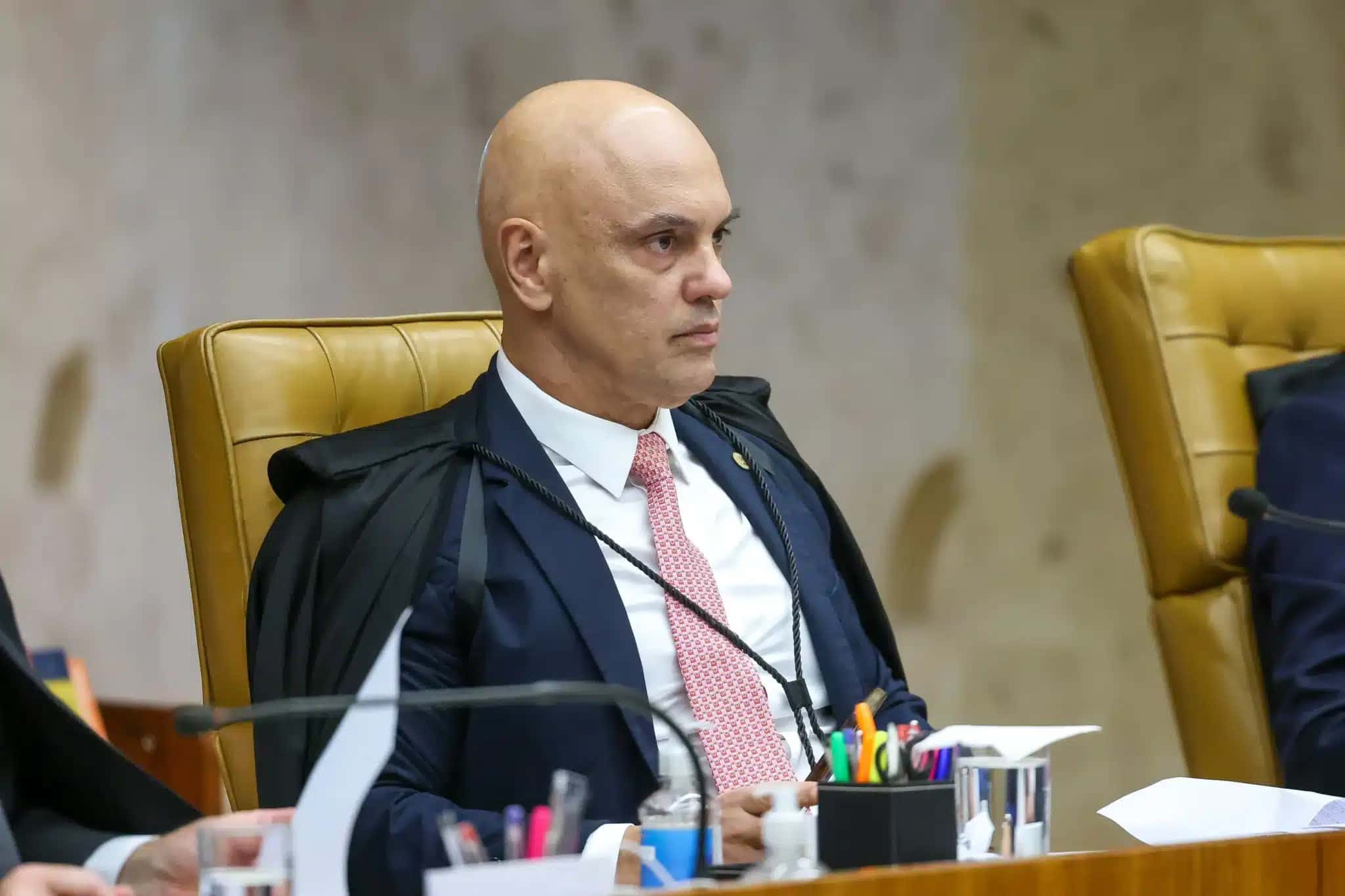 O ministro Alexandre de Moraes, durante sessão plenária do STF