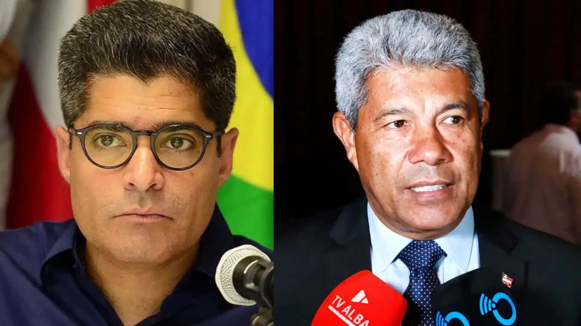 ACM Neto (à esquerda) e Jerônimo Rodrigues (à direita)