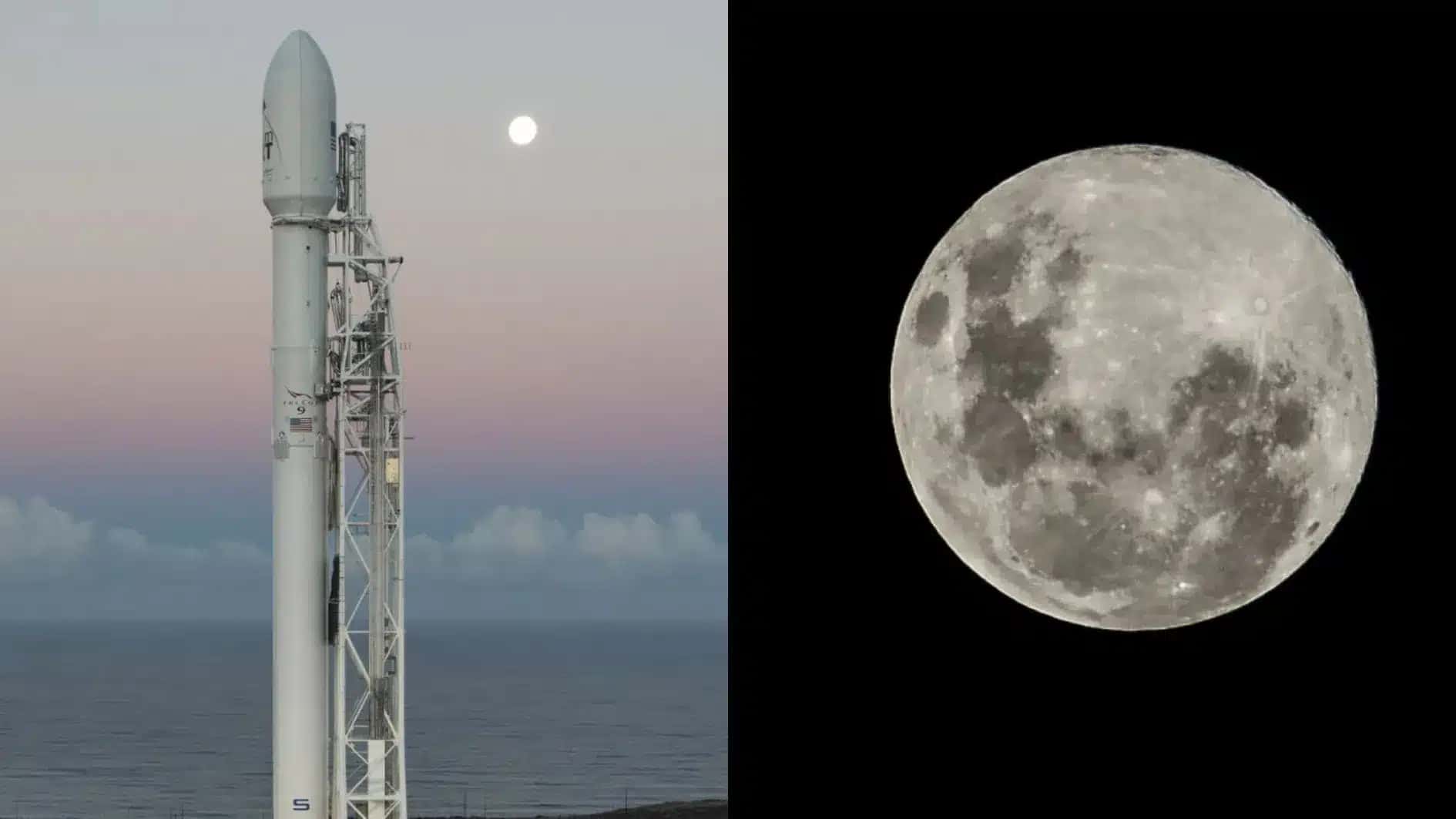 Um estágio superior de um foguete Falcon 9, da SpaceX, deve colidir com a superfície da Lua na madrugada desta quarta-feira (5)